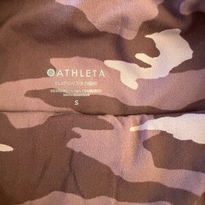Athleta Elation 7/8 Tights in Mauve and Light Pink Camo